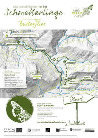 Übersicht Wanderroute Brandenberger Tal der Schmetterlinge