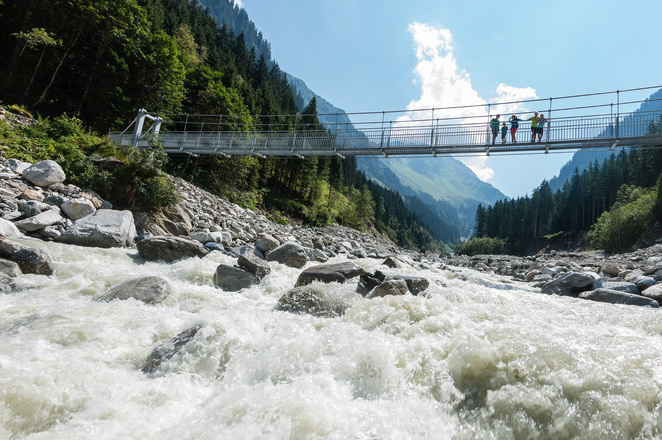Hängebrücke am Beginn vom Venedigerweg