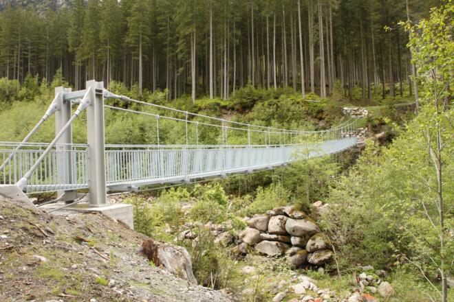 Hängebrücke am Beginn vom Venedigerweg