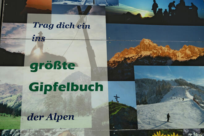 Das grösste Gipfelbuch der Alpen auf dem Neunerköpfle.