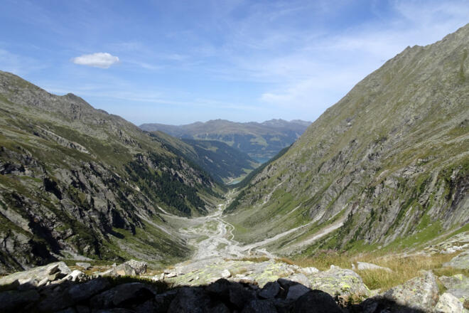 Blick talauswärts von der Zittauer Hütte