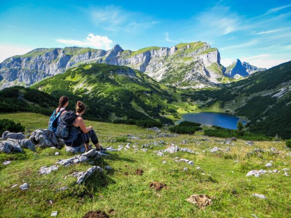 Ausblick auf den Zireiner See und das Rofan Gebirge