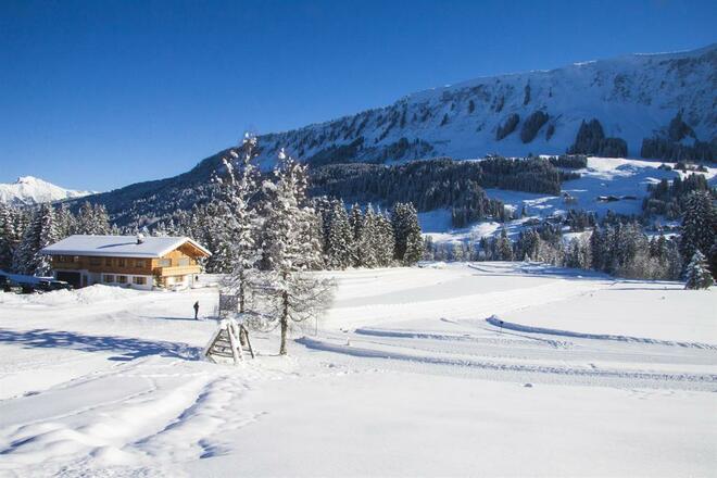 Schwendeloipe Einstieg direkt am Haus