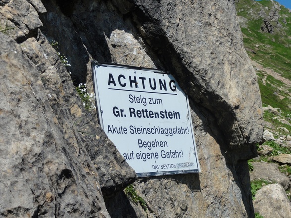 Hinweisschild zum Gr. Rettenstein