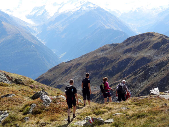 Abstieg vom Gipfel des Steinkogel