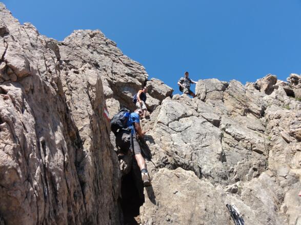 Kletterpassage vor dem Gipfel des Gr. Rettenstein