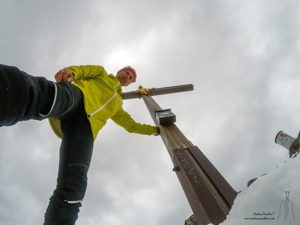Gipfelselfie Stefan Stadler auf der Wasserwand.