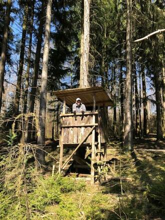 Marco im Hochsitz