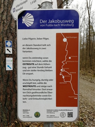 Hinweistafel zum "Abzweig Ramsthal"