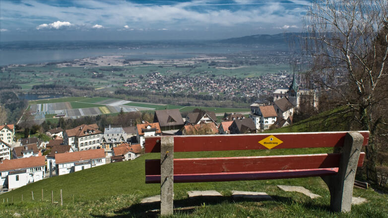Aussicht von Walzenhausen über das Rheintal