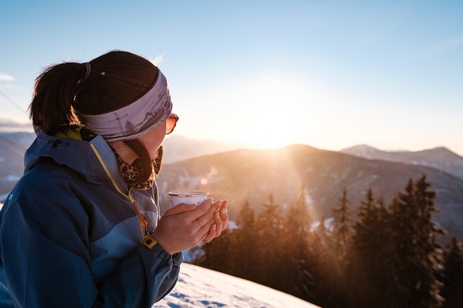 Wohlverdiente Pause am Gipfel