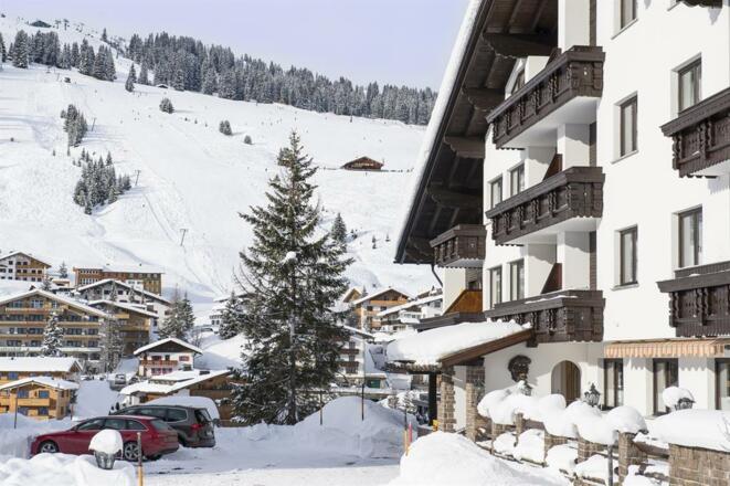Winter mit Blick auf die Piste