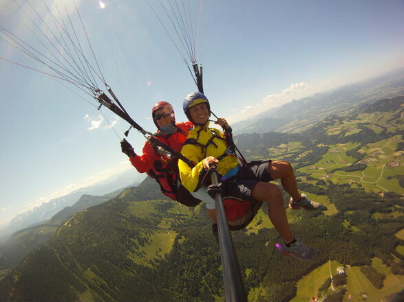 Tandemflug in den Chiemgauer Alpen.