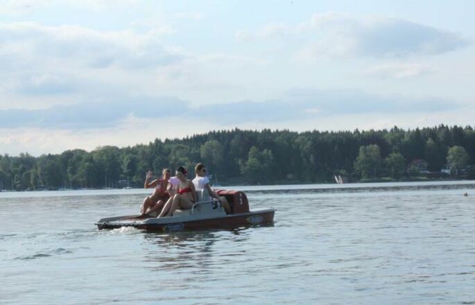 Tretbootausflug am Simssee.