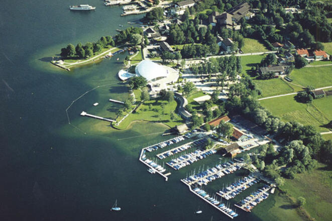 Sportboothafen Stippelwerft Prien am Chiemsee.