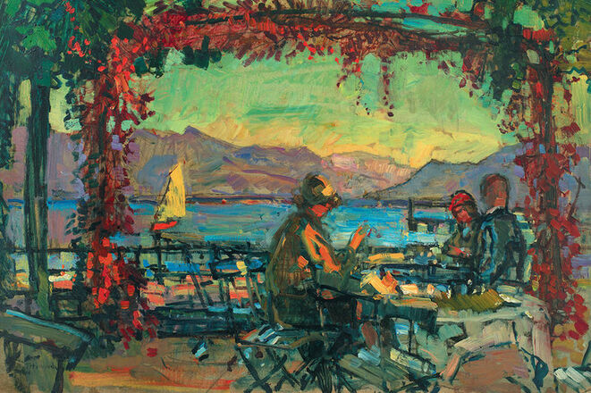 Theodor Hummel | Café-Terrasse am Chiemsee