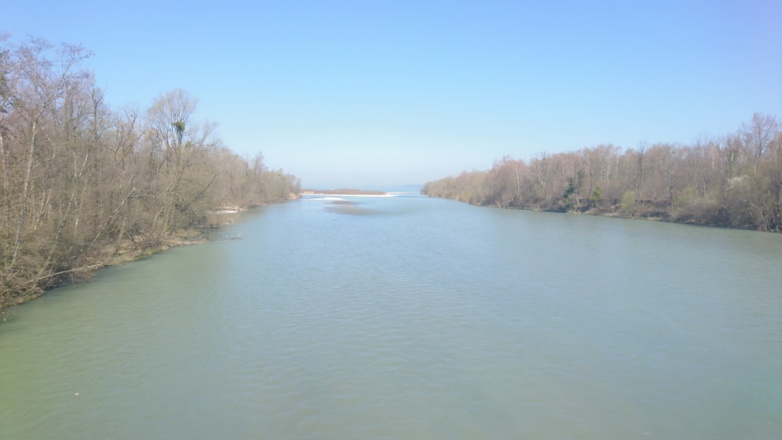 Der Neue Rhein bei der Einmündung in den Bodensee