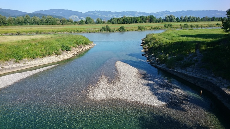 Einmündung der Frutz in den Rhein