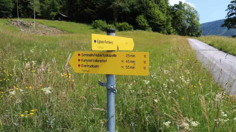 Beschilderung zur Schönalm in Wiestal