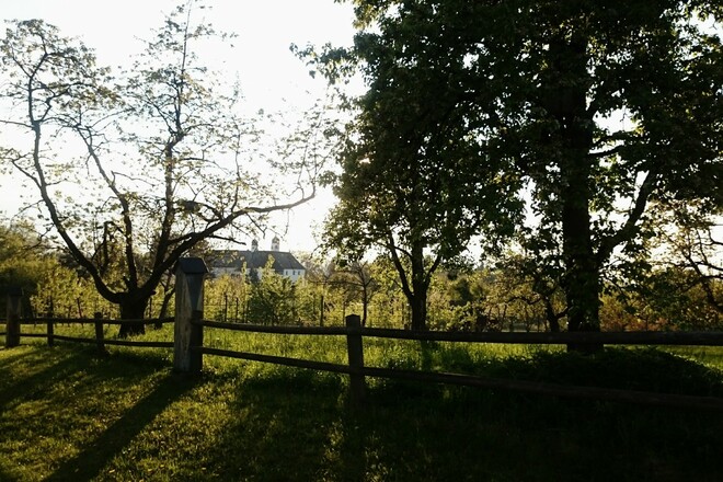 Schloss Amerang im Sonnenuntergang
