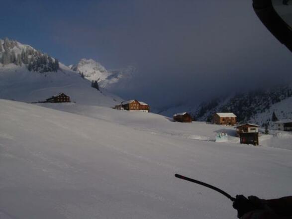 Blick vom Lift zum Haus