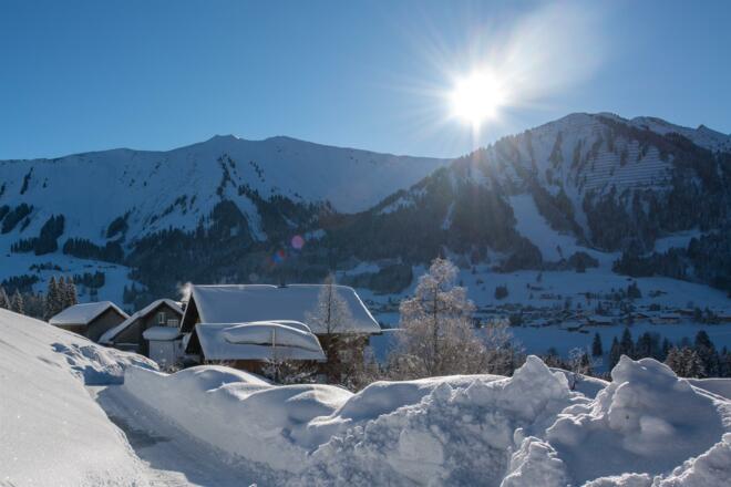 Vorsäßhütte - Haus im Winter