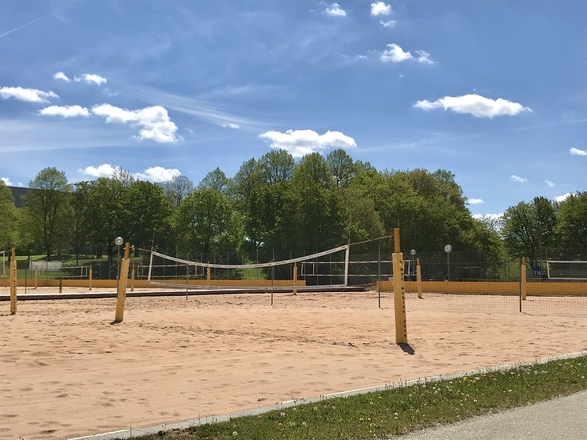 Beachvolleyballanlage seitlich
