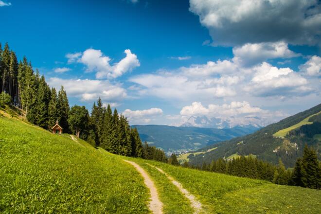 herrliches Panorama beim Berggasthof Sattelbauer