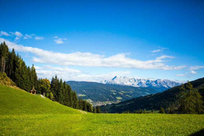 Ausblick vom Bergrestaurant Sattelbauer