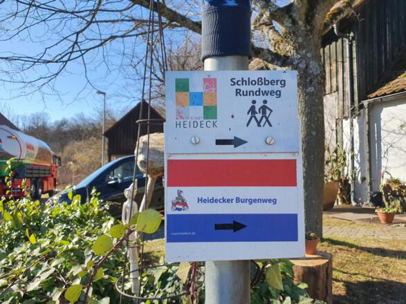 Beschilderung Schlossberg und Burgenweg