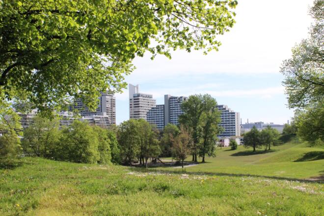 Blick auf das Olympiadorf