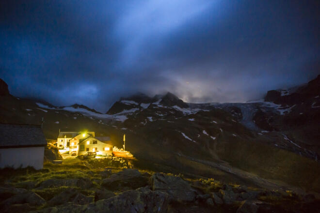 Abendstimmung auf der Wiesbadener Hütte