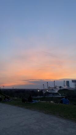 Sonnenuntergang Olympiapark