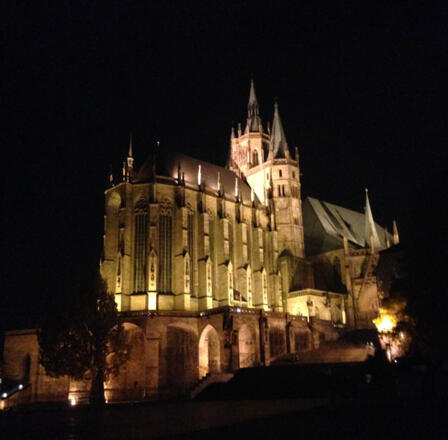 Schleifenroute - Erfurt Dom bei Nacht