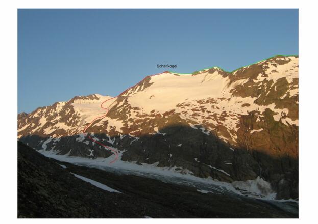 Schalfkogel-Ostflanke mit Wegen