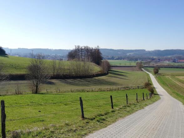Abstieg ins Ampertal und Blick auf Zolling
