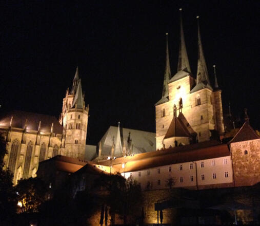 Schleifenroute - Erfurt Dom bei Nacht