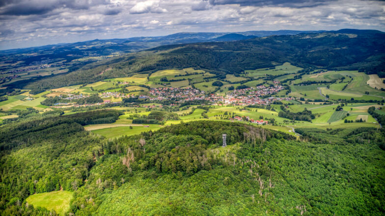 Luftaufnahme Mottener Haube mit Aussichtsturm