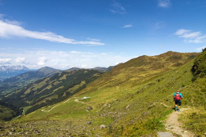 Der Kamm vom Laub- bis zum Saalkogel vom Tor kommend gesehen.