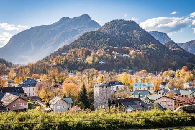 Ausblick von Burg Gruttenstein auf Bad Reichenhall