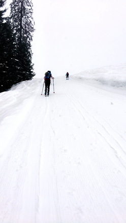 Aufstiegsspur Skitourengeher