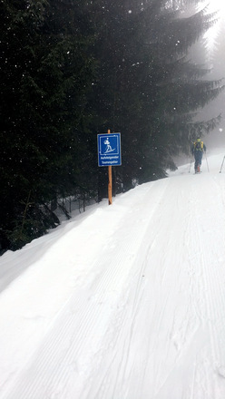 Aufstiegsspur Skitourengeher