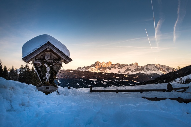 Blick auf das Dachsteingebirge