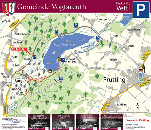 Parkplatztafel Burgermoos Prutting