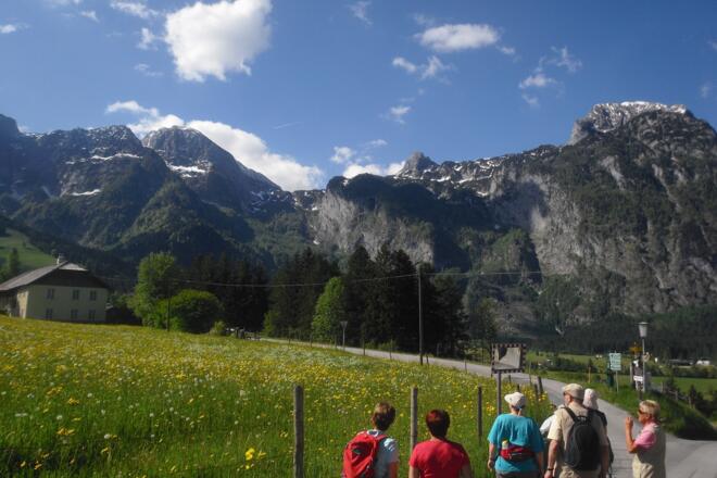 Aussicht auf das Tennengebirge während der Wanderung