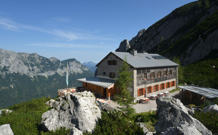 Die Blaueishütte im Hochkalter-Massiv