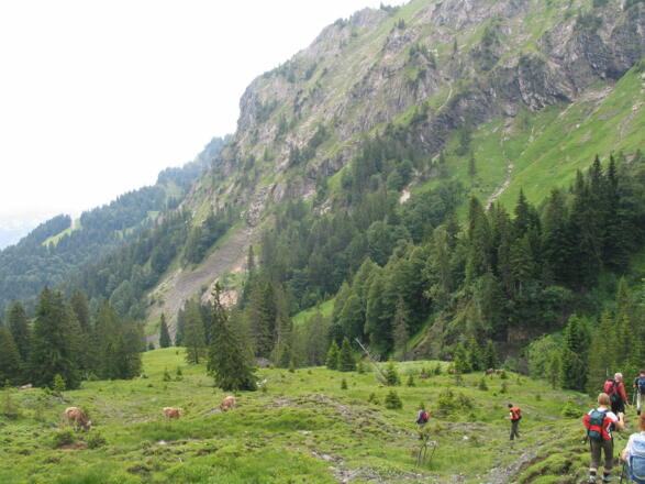 Übers Murengelände hinab