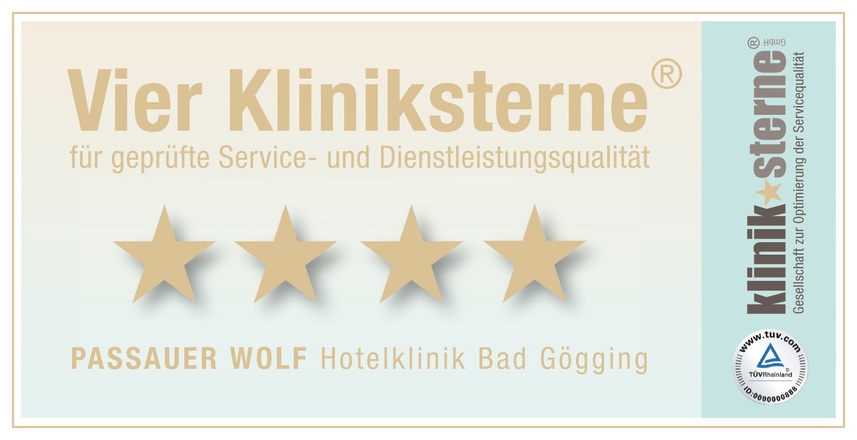 Die Hotelklinik Bad Gögging ist mit 4 Kliniksternen zertifiziert