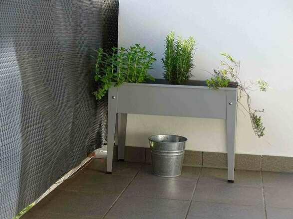 Kräuterbeet auf dem Nichtraucher-Balkon