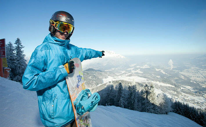 Skigebiet am Zinken mit Blick nach Salzburg